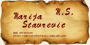 Marija Stavrević vizit kartica
